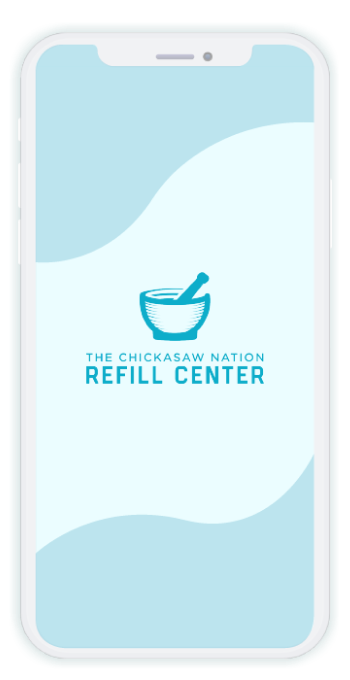 The Chickasaw Nation Refill Center mobile phone mockup
